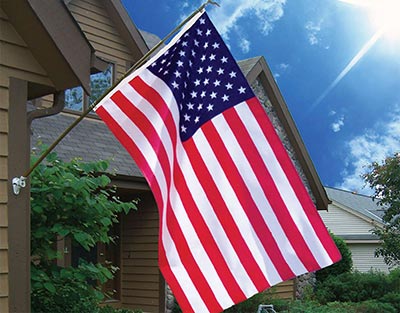 US Flag on House