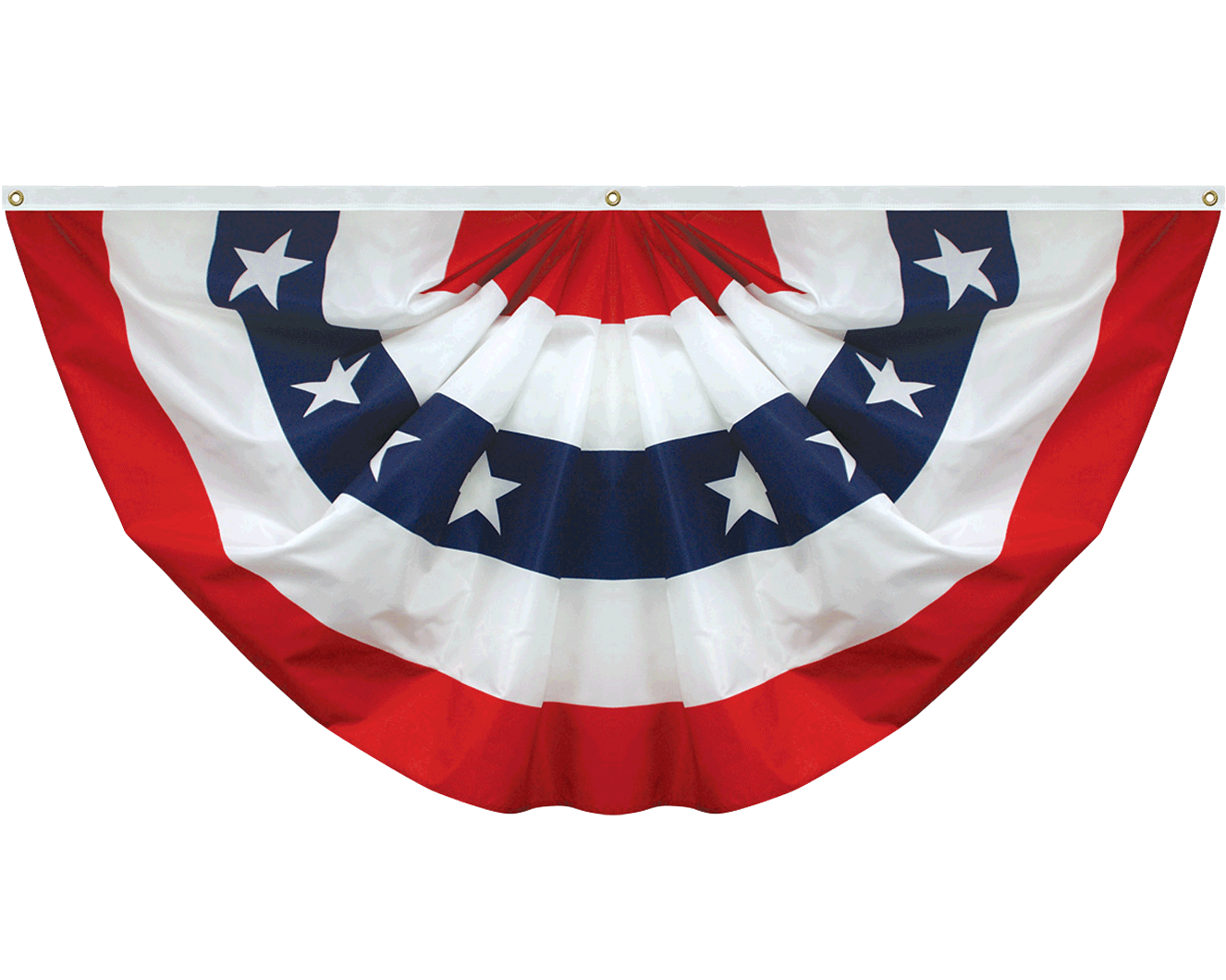 Pleated stars and stripes bunting
